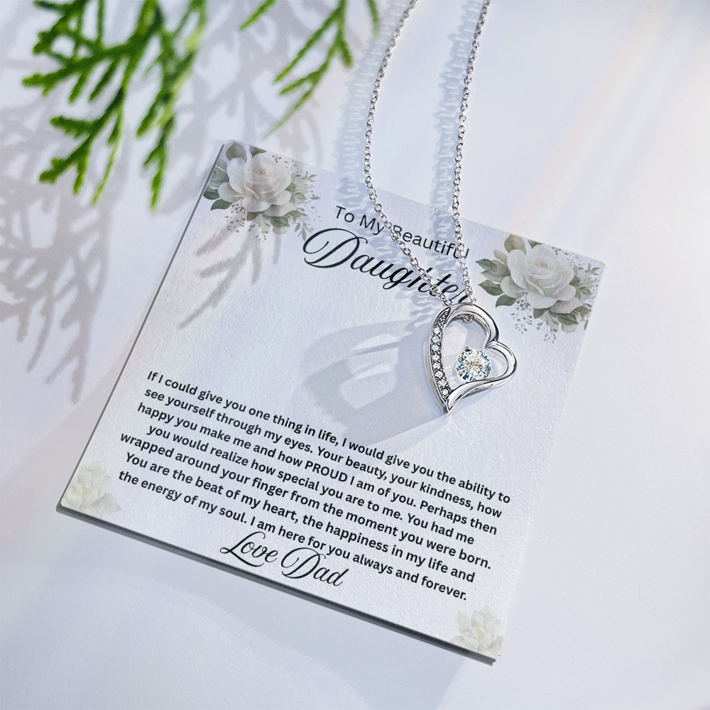 To My Beautiful Daughter-Forever Love Necklace
