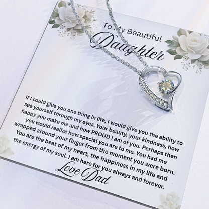 To My Beautiful Daughter-Forever Love Necklace