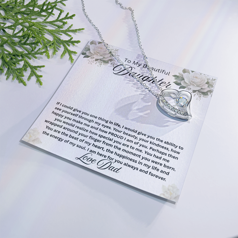 To My Beautiful Daughter-Forever Love Necklace