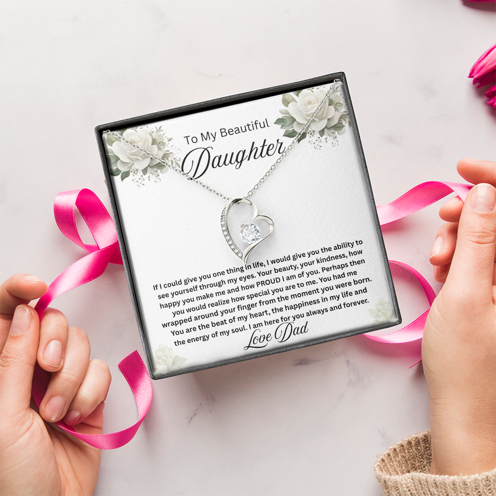 To My Beautiful Daughter-Forever Love Necklace