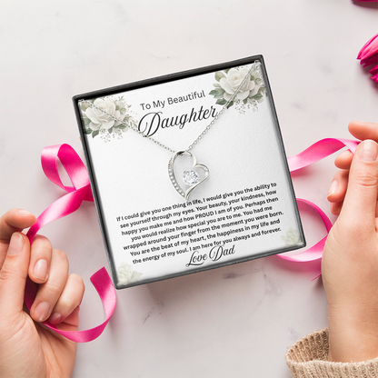 To My Beautiful Daughter-Forever Love Necklace