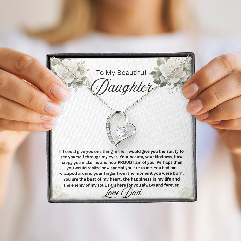 To My Beautiful Daughter-Forever Love Necklace