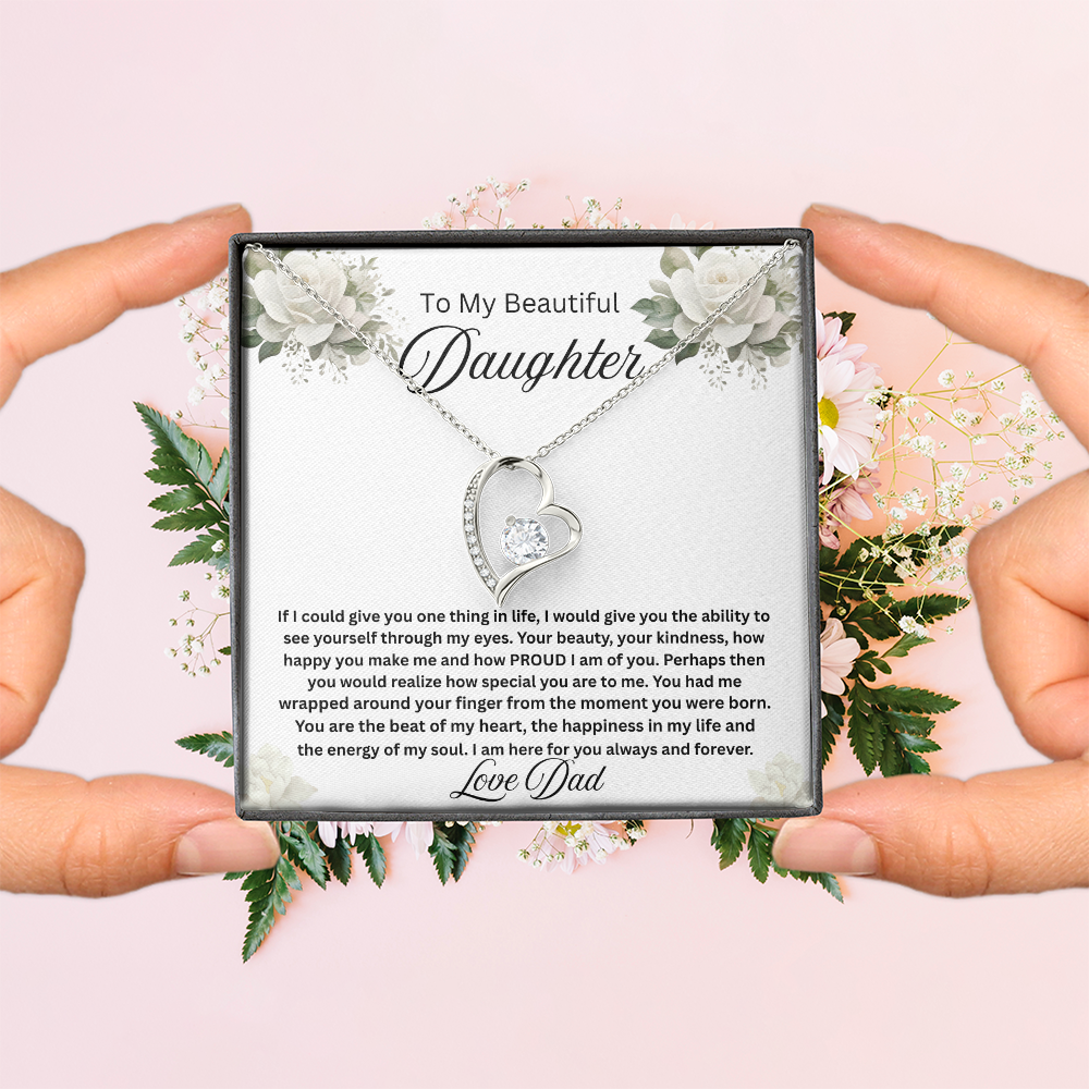 To My Beautiful Daughter-Forever Love Necklace