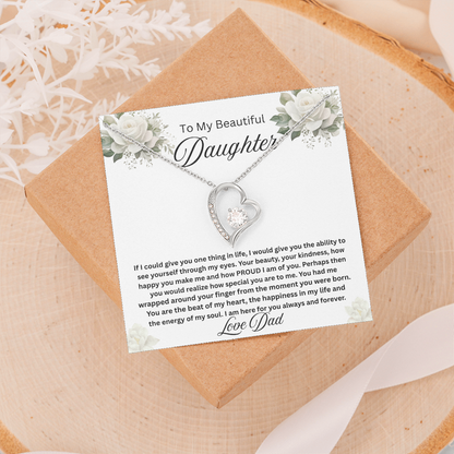 To My Beautiful Daughter-Forever Love Necklace