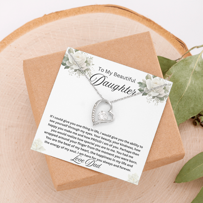 To My Beautiful Daughter-Forever Love Necklace