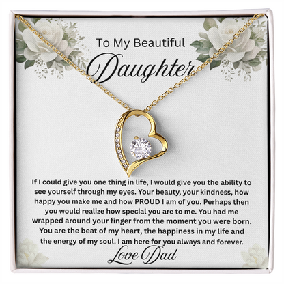 To My Beautiful Daughter-Forever Love Necklace