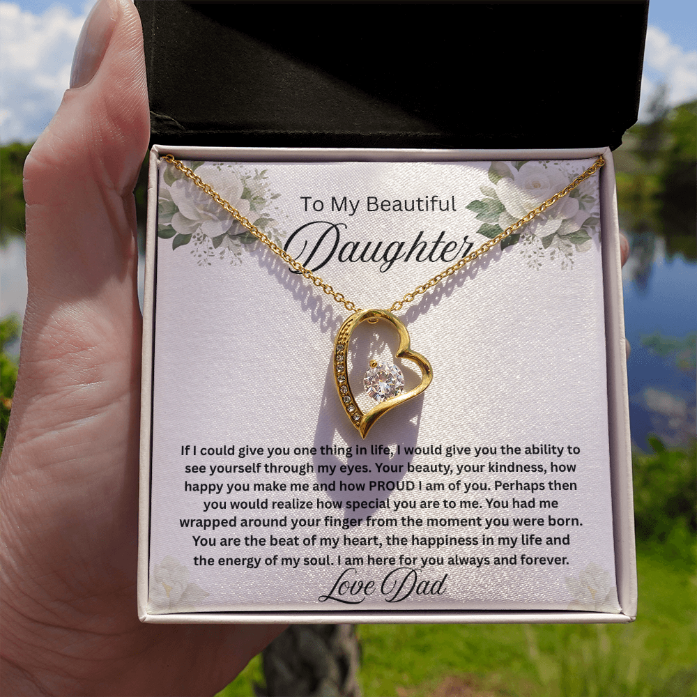 To My Beautiful Daughter-Forever Love Necklace