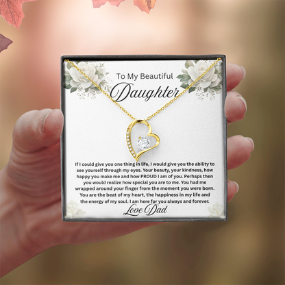 To My Beautiful Daughter-Forever Love Necklace