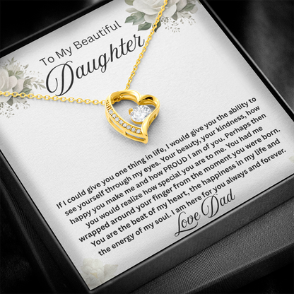 To My Beautiful Daughter-Forever Love Necklace