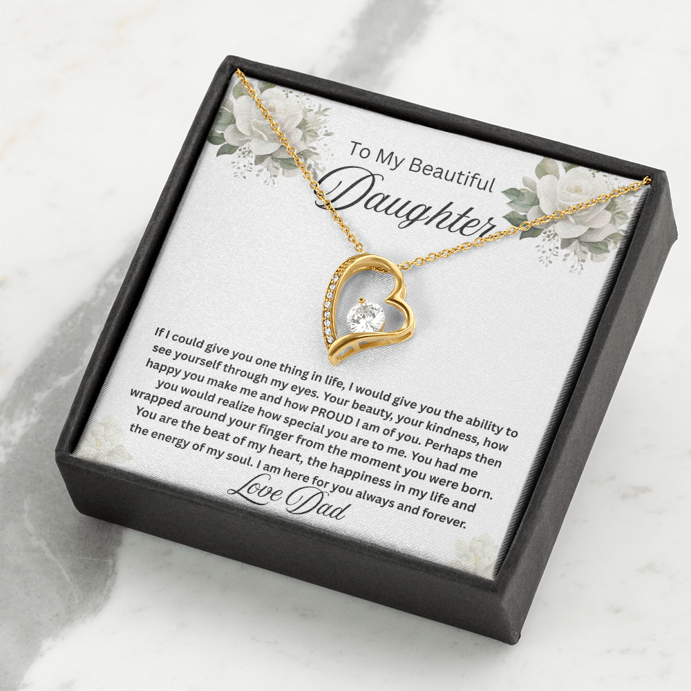 To My Beautiful Daughter-Forever Love Necklace
