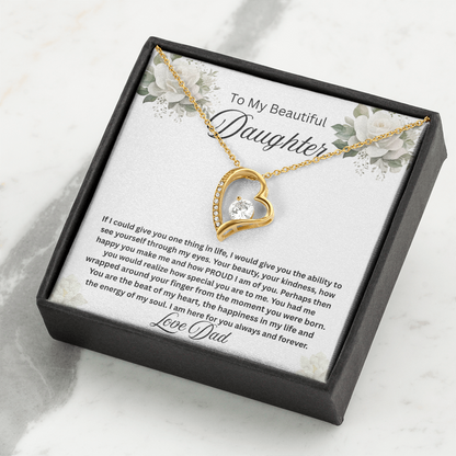 To My Beautiful Daughter-Forever Love Necklace