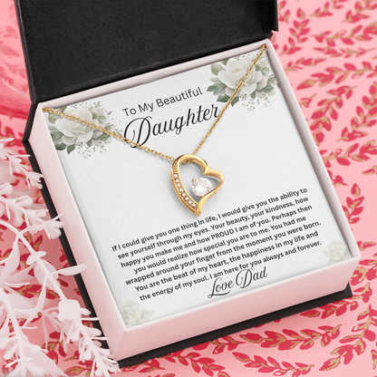 To My Beautiful Daughter-Forever Love Necklace
