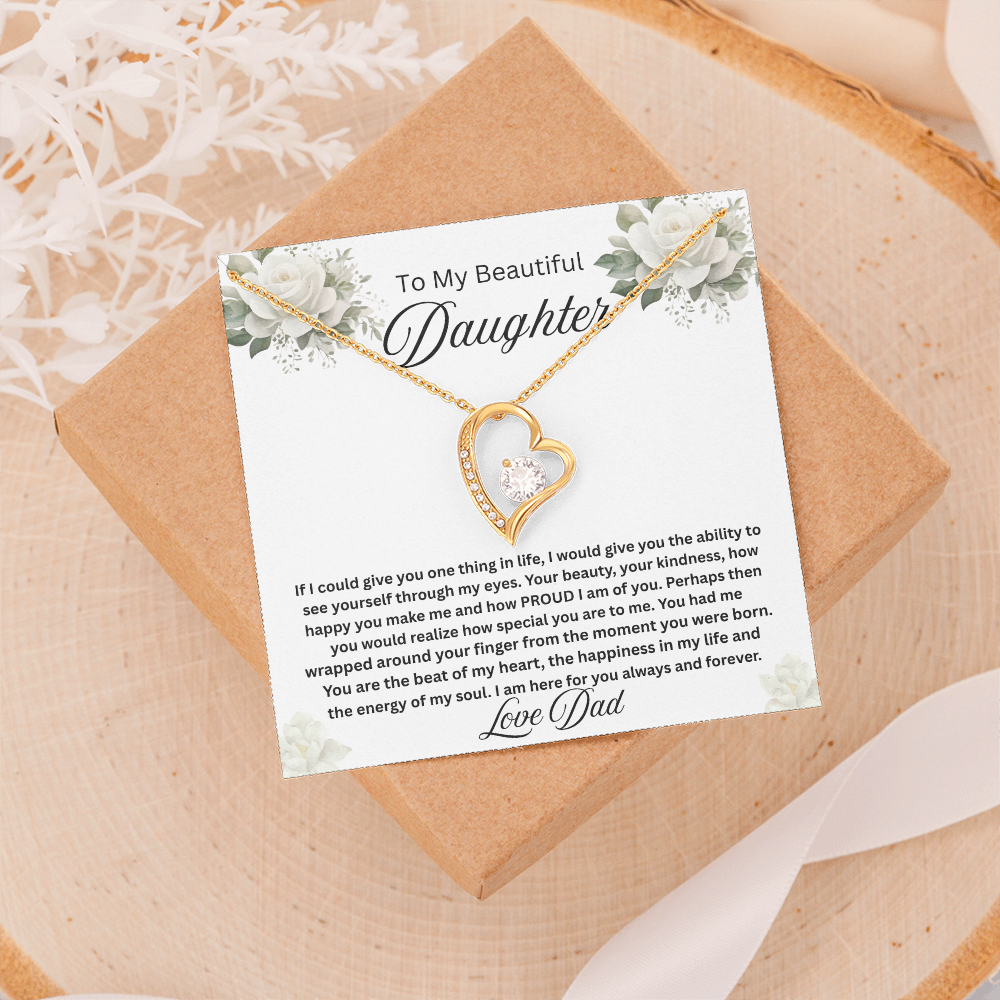 To My Beautiful Daughter-Forever Love Necklace