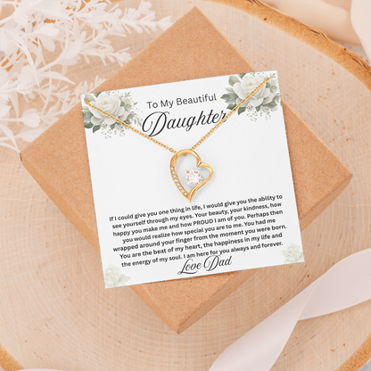 To My Beautiful Daughter-Forever Love Necklace
