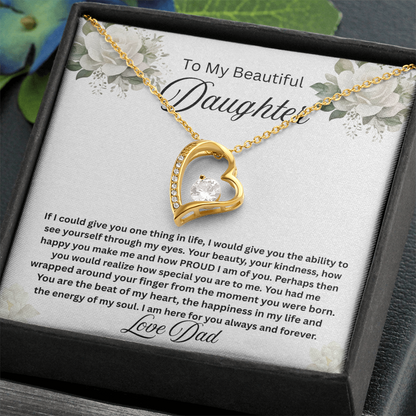 To My Beautiful Daughter-Forever Love Necklace
