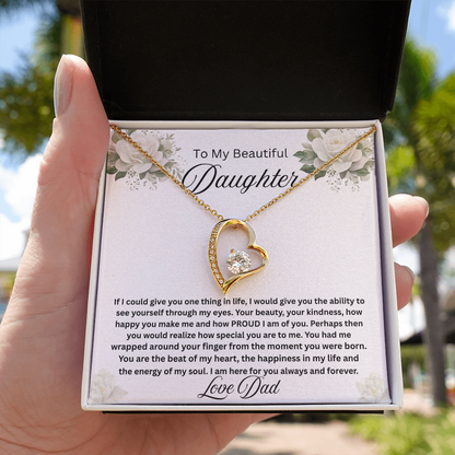 To My Beautiful Daughter-Forever Love Necklace