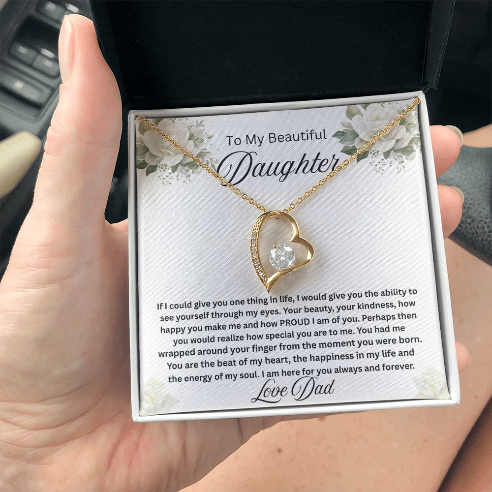 To My Beautiful Daughter-Forever Love Necklace