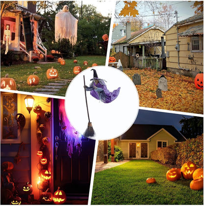 🧙‍♀️ Animated Flying Witch – Spooky Halloween Yard Decoration (50% OFF!)
