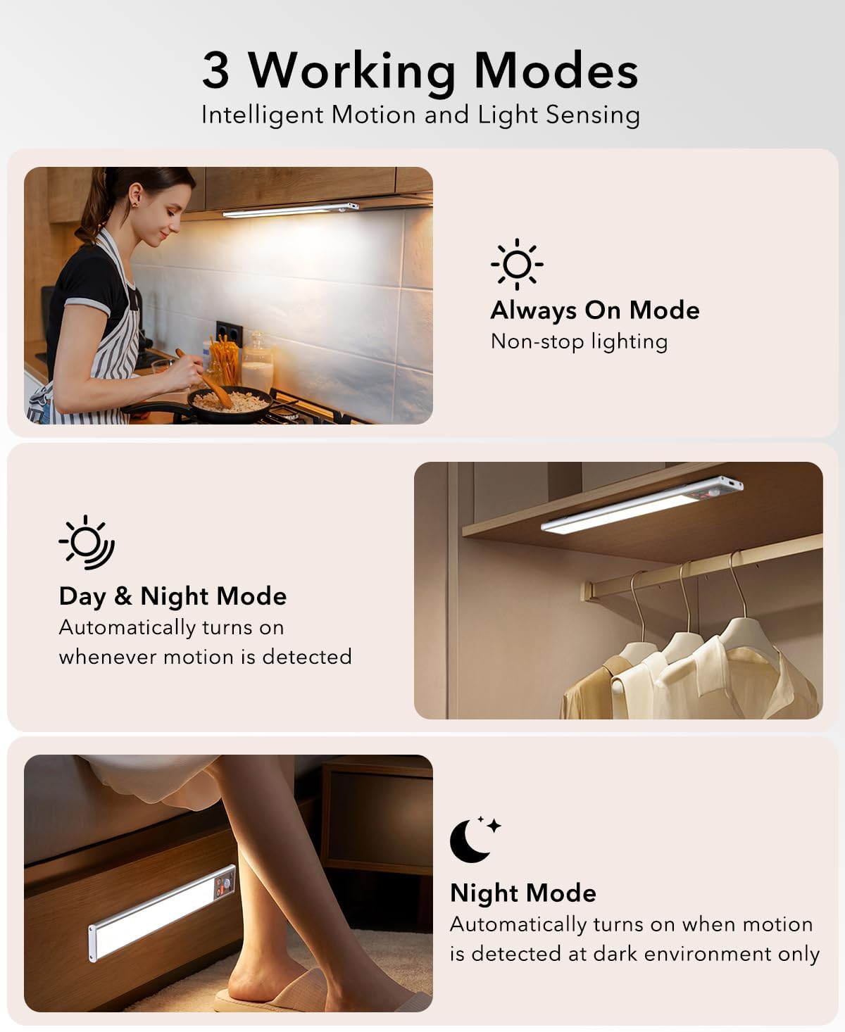 GlowTrack™ Smart Light – Motion-Activated LED Bar with Adjustable Brightness