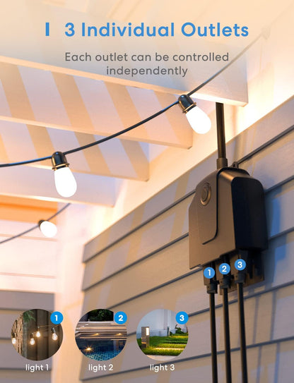 Smart Outdoor Plug – 3 Outlets (IP44)