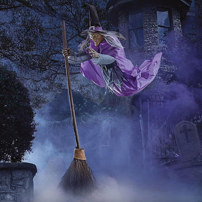 🧙‍♀️ Animated Flying Witch – Spooky Halloween Yard Decoration (50% OFF!)