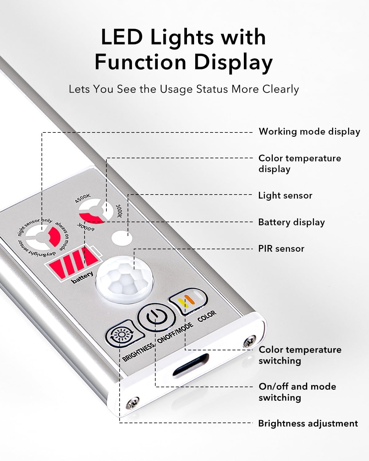 GlowTrack™ Smart Light – Motion-Activated LED Bar with Adjustable Brightness