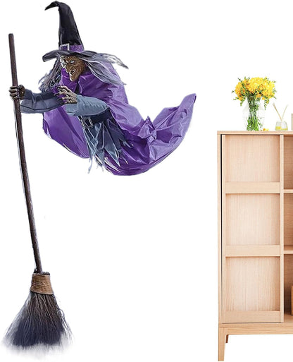 🧙‍♀️ Animated Flying Witch – Spooky Halloween Yard Decoration (50% OFF!)