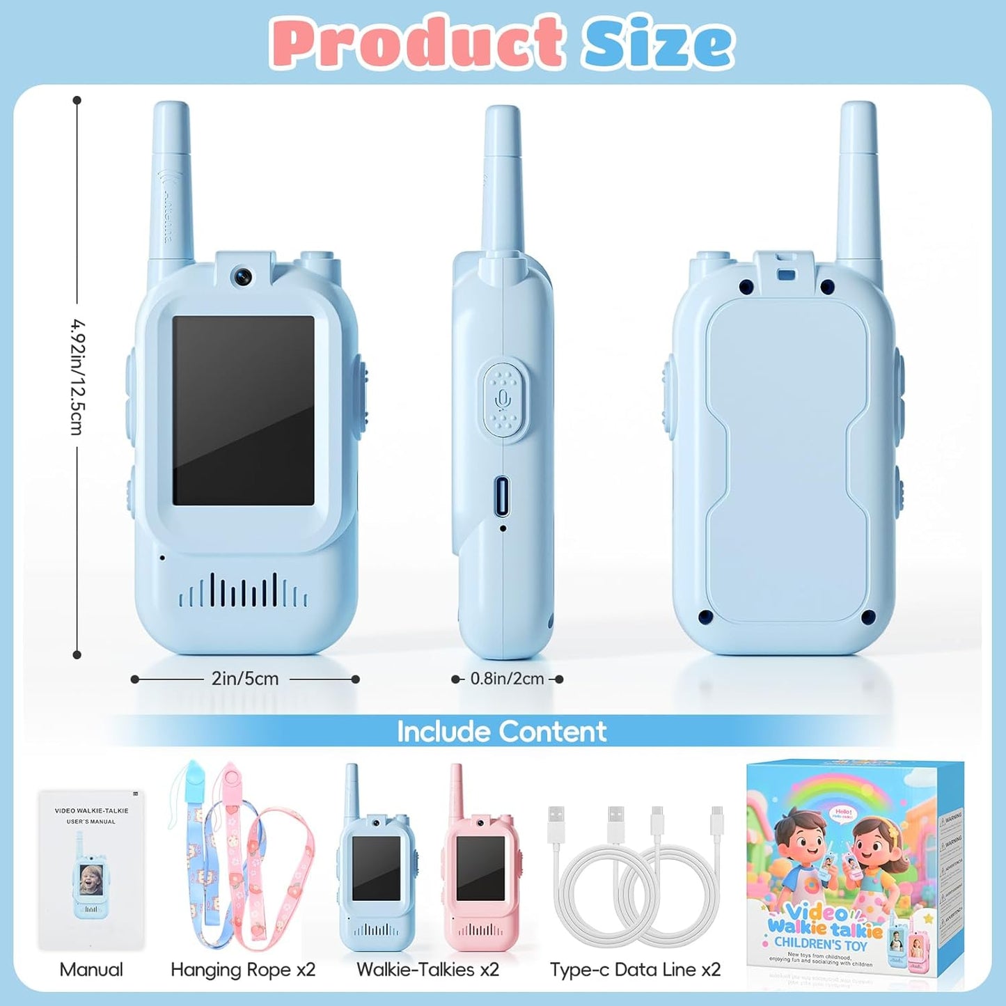 BuddyView™ Kids Video Walkie Talkie Set